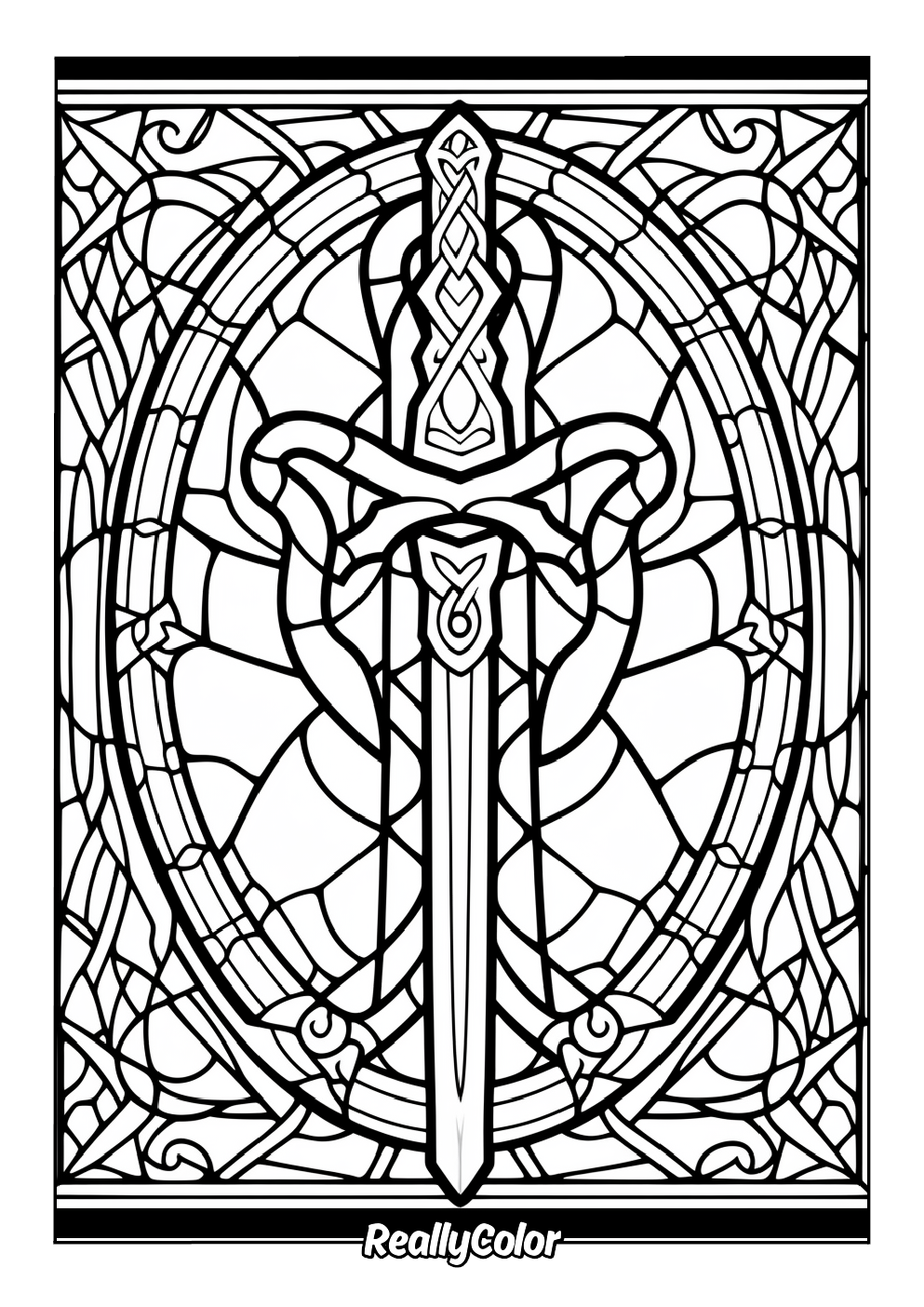 Sword stained glass to color