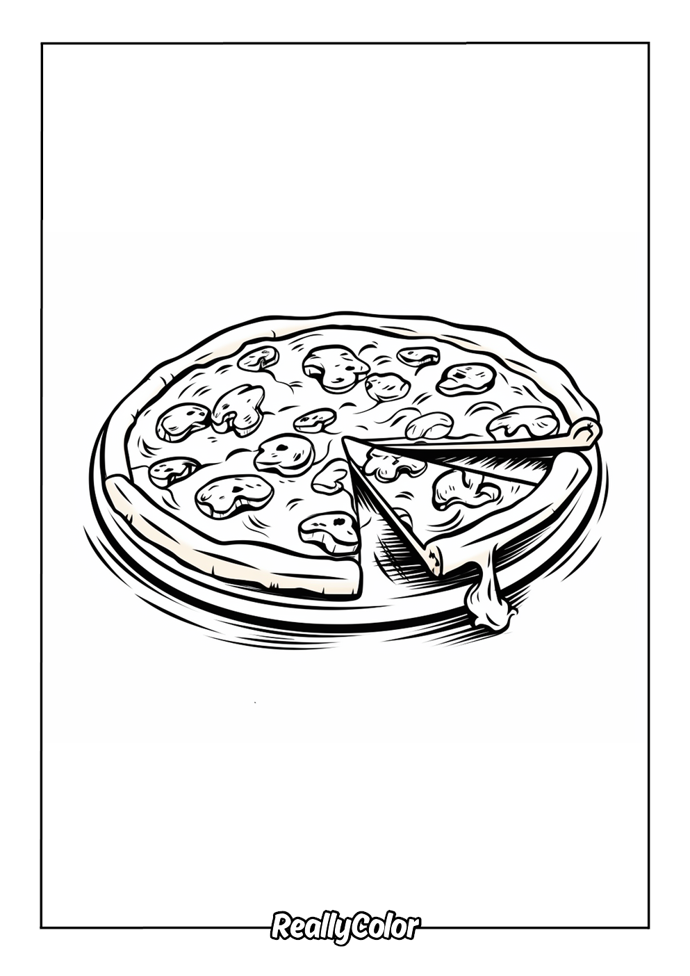 Tasty pizza coloring page