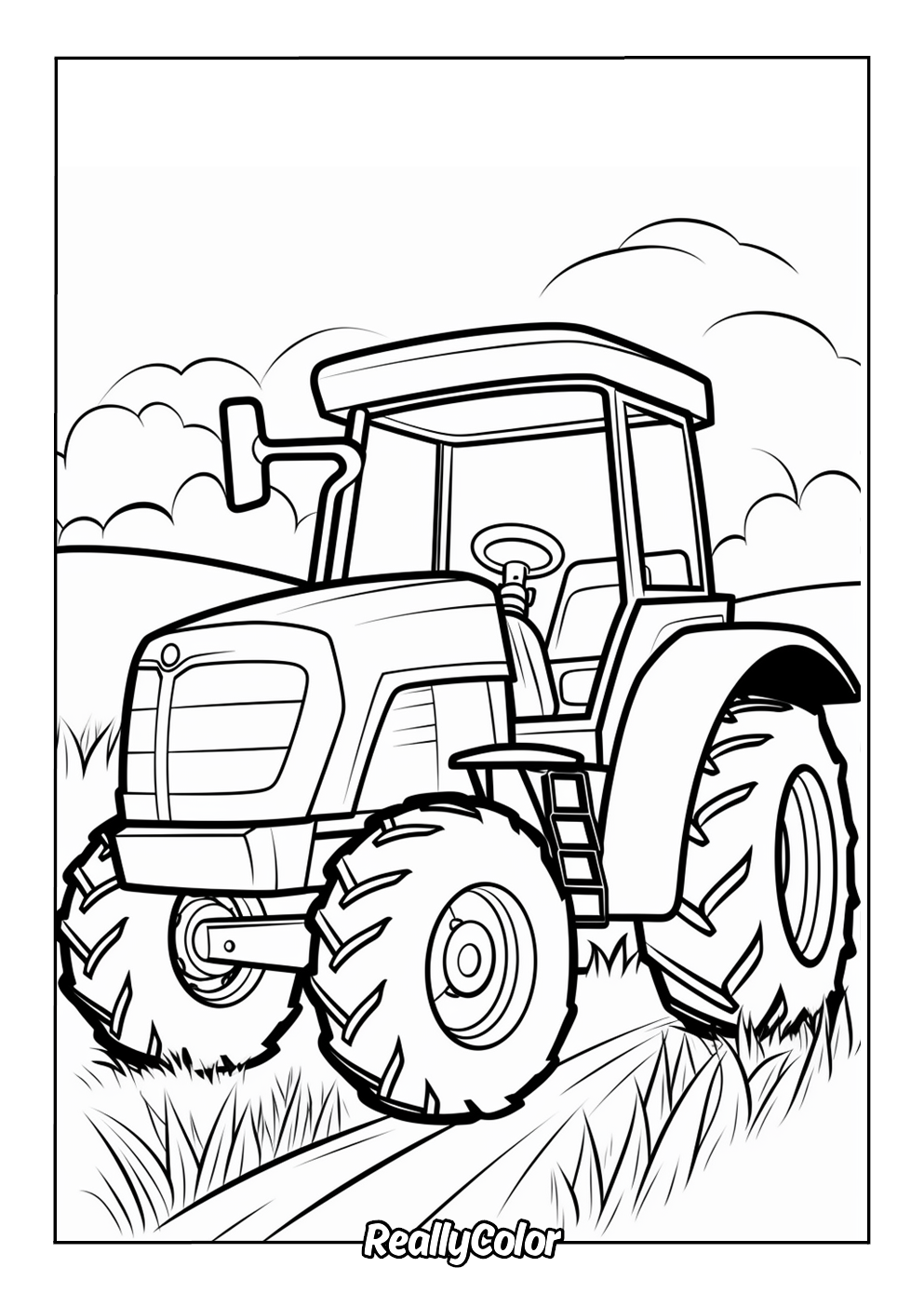 Tractor coloring page printable