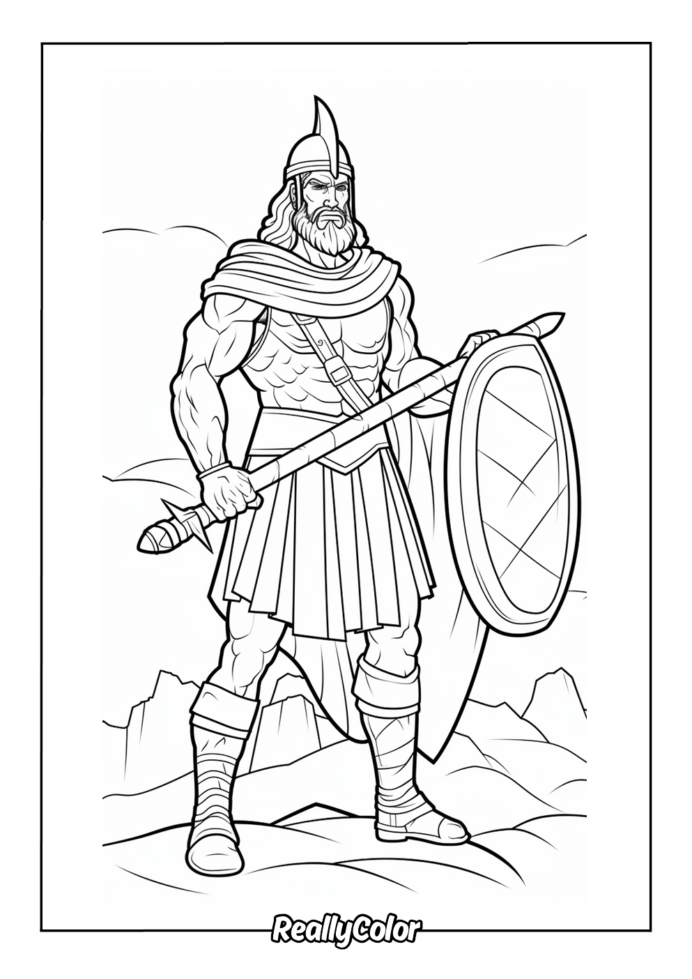 Viking warrior coloring page