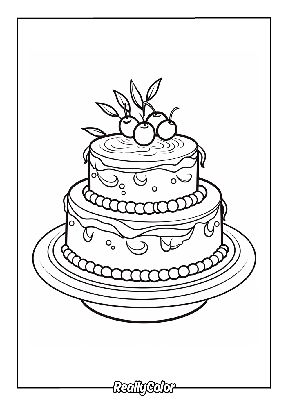 Wedding cake coloring page