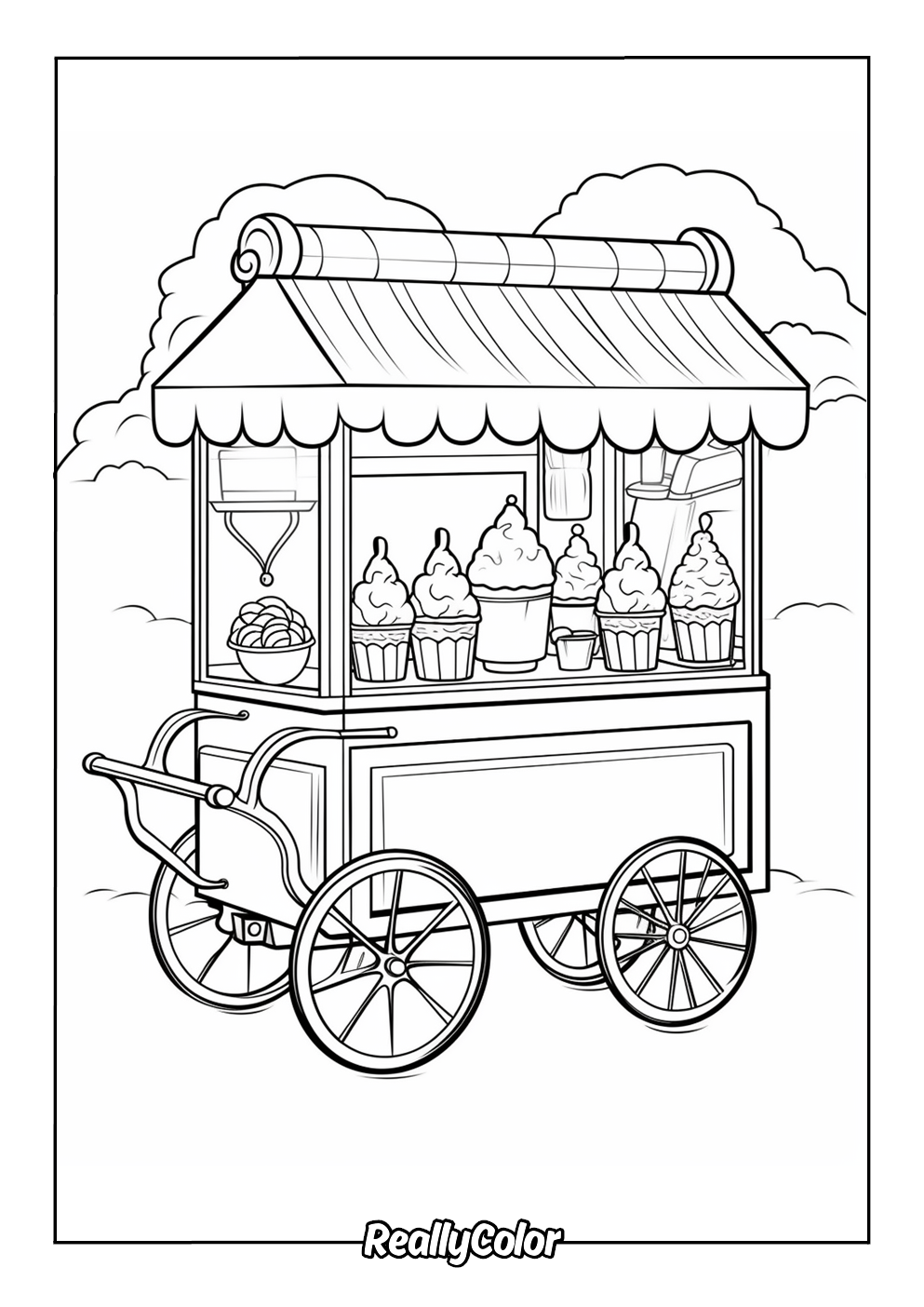 Ice cream truck coloring page