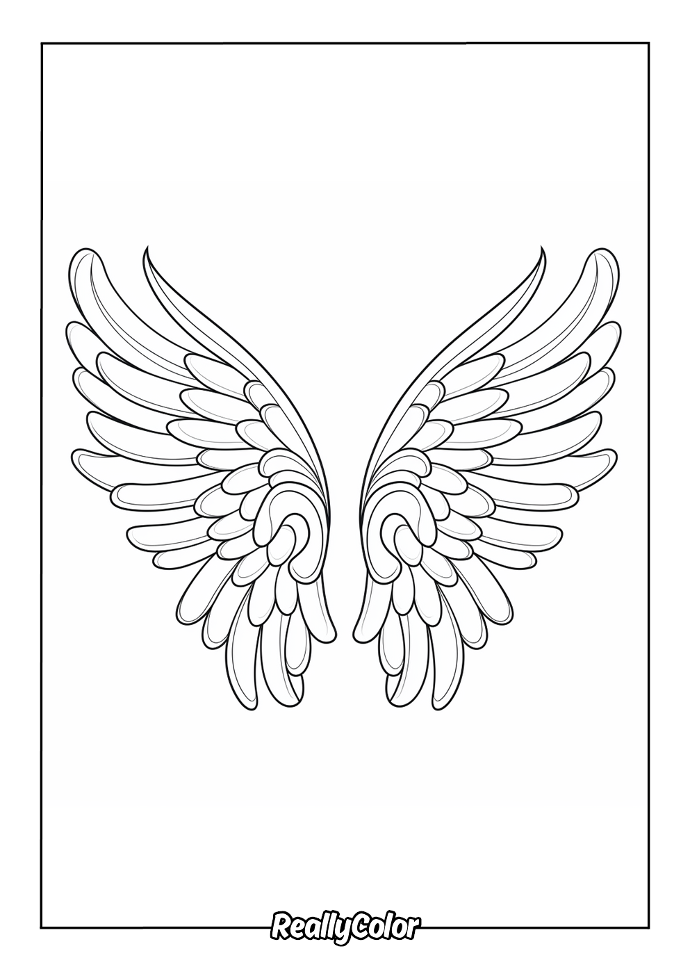 Angel wings coloring page