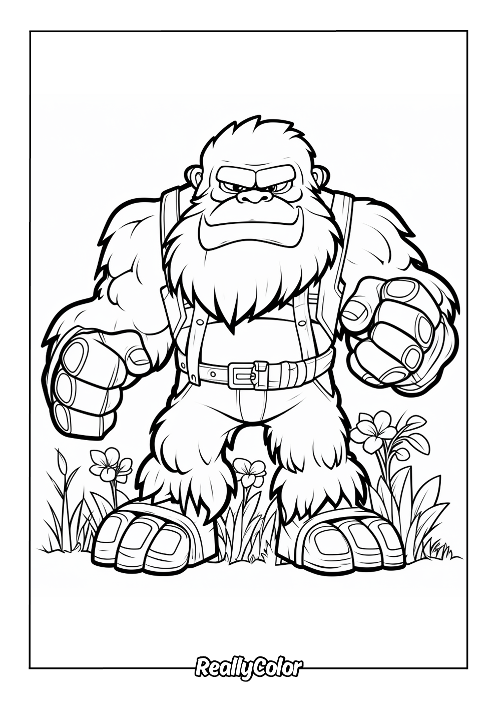 Cartoon big foot coloring page