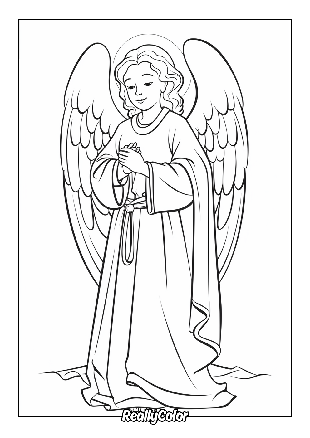 Christmas angel coloring page