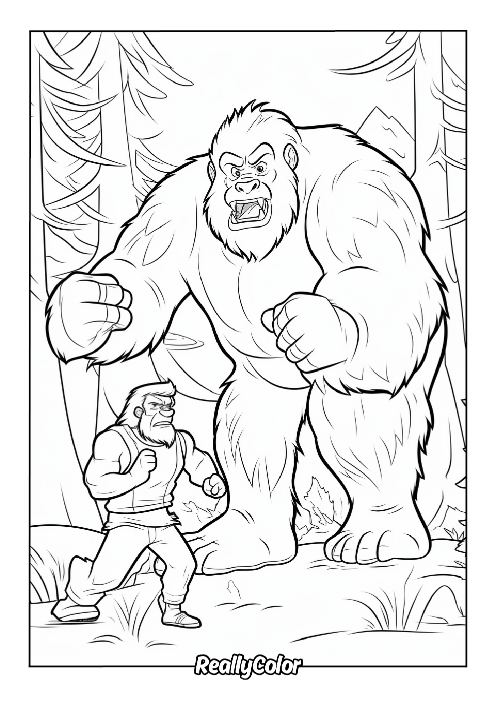 Free coloring page of the sasquatch