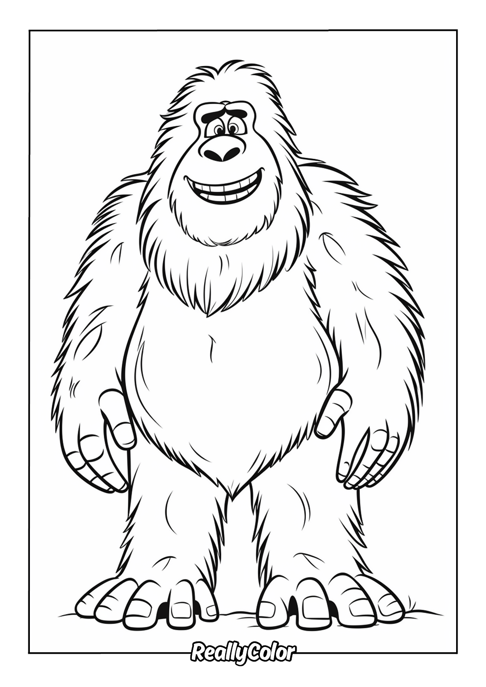 Printable coloring page of the yeti