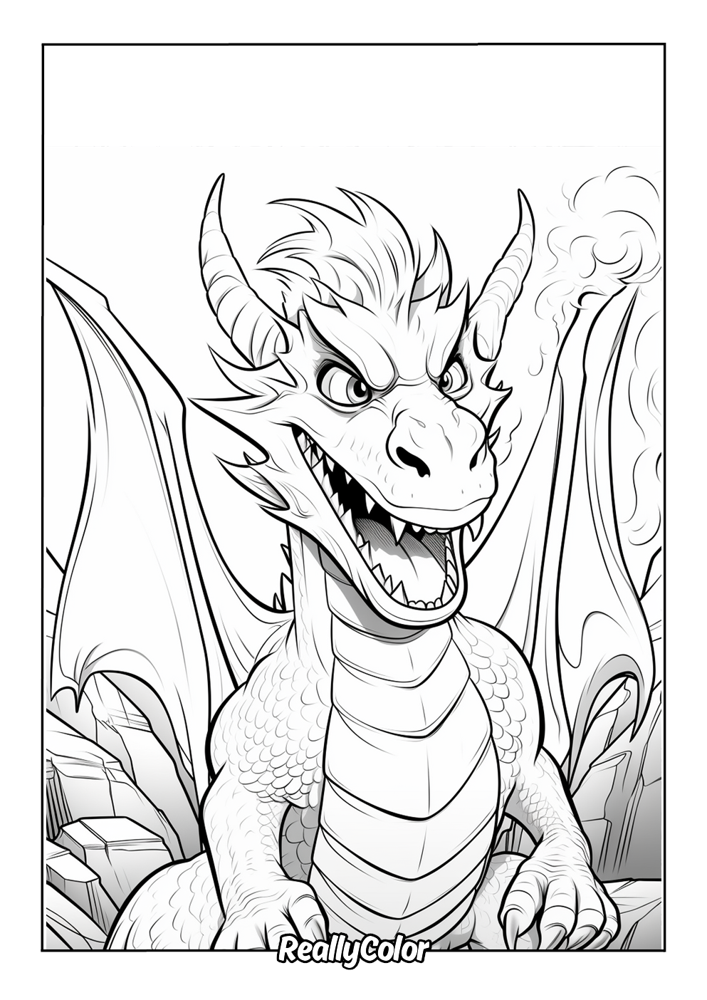 Anime dragon coloring page