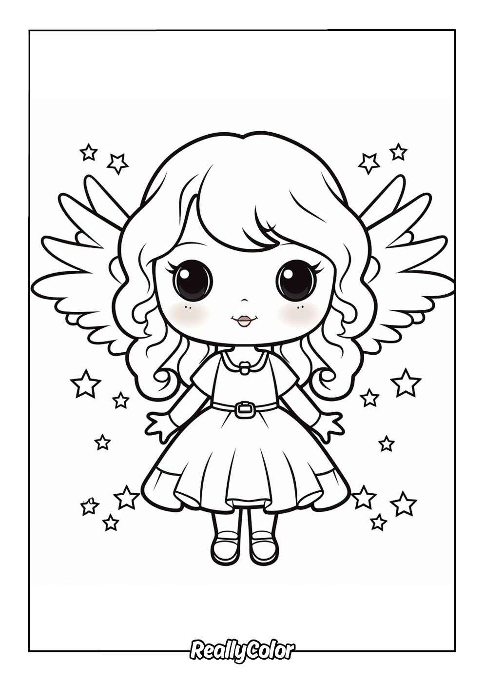 Anime fairy coloring page