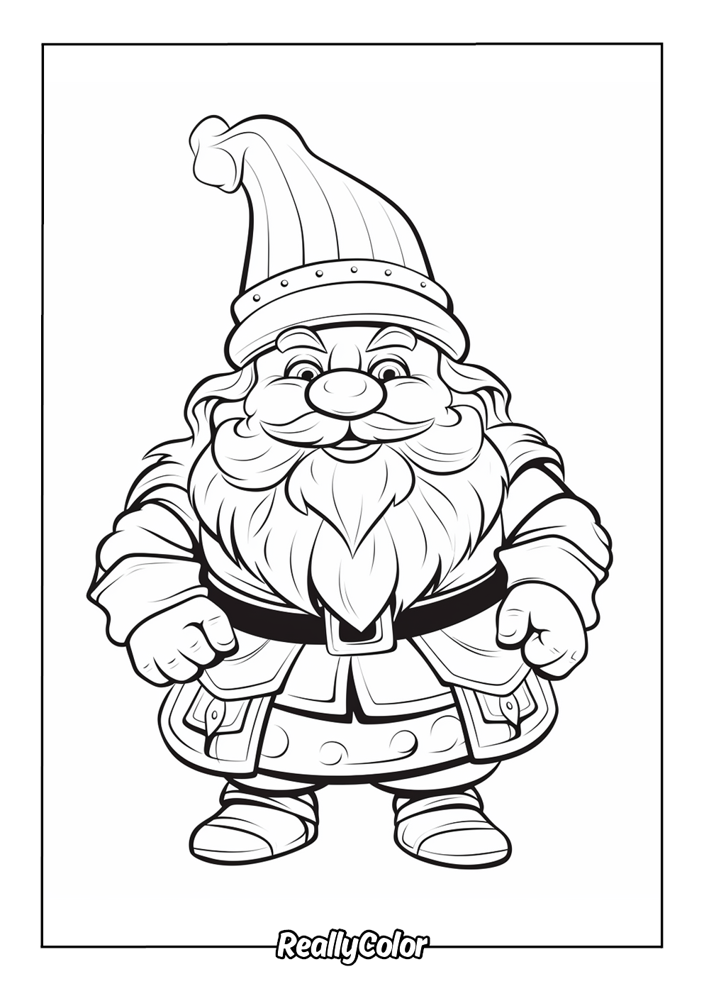 Cute gnome coloring page