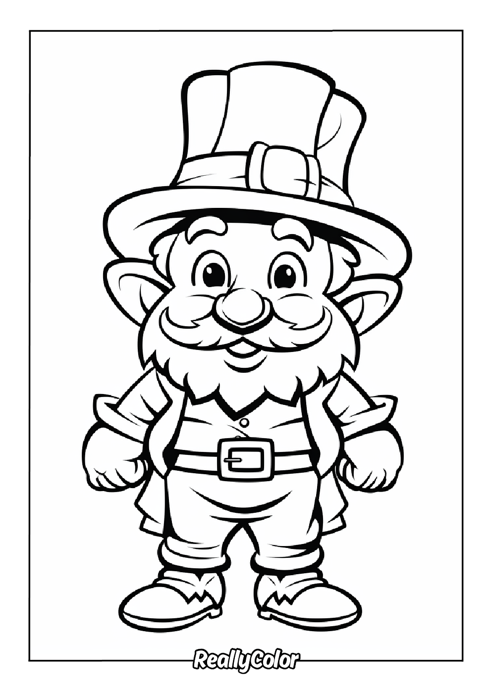 Cute leprechaun coloring page for kids