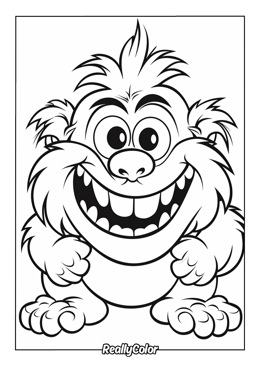 Cute troll coloring page
