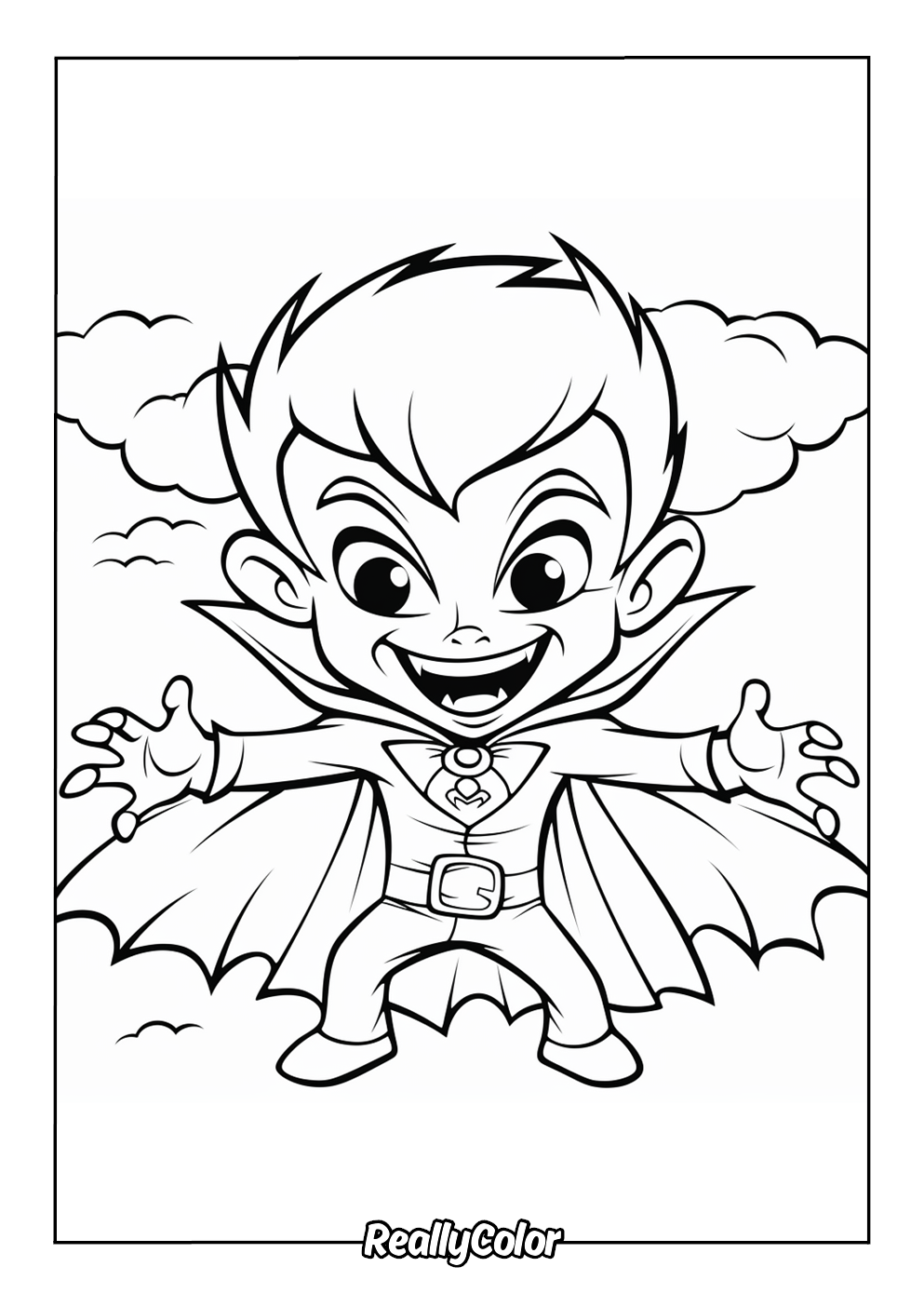 Cute vampire coloring page