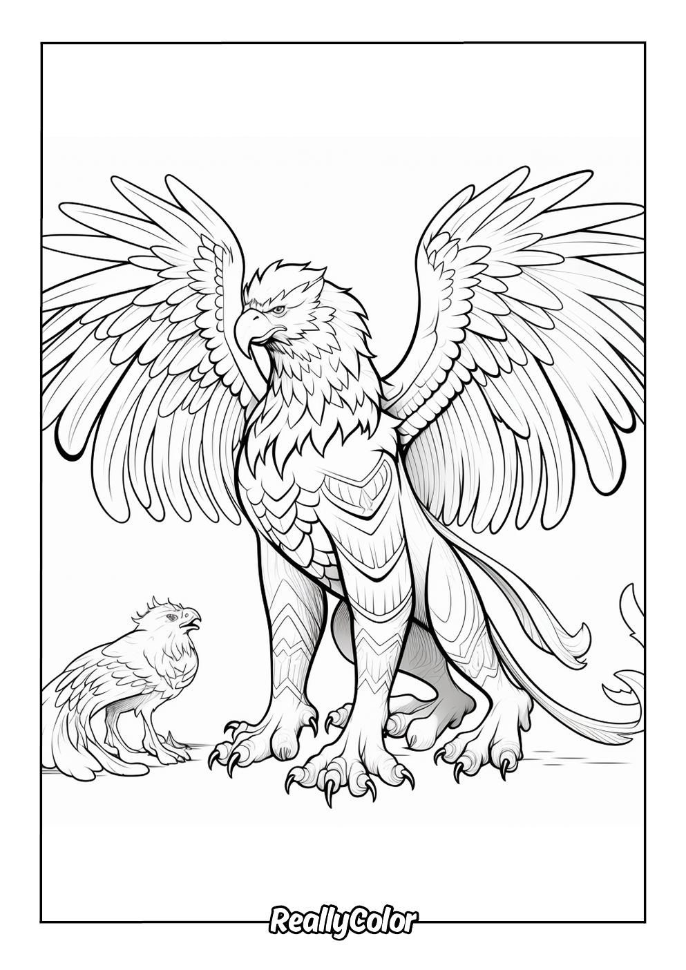 Detailed griffin color page