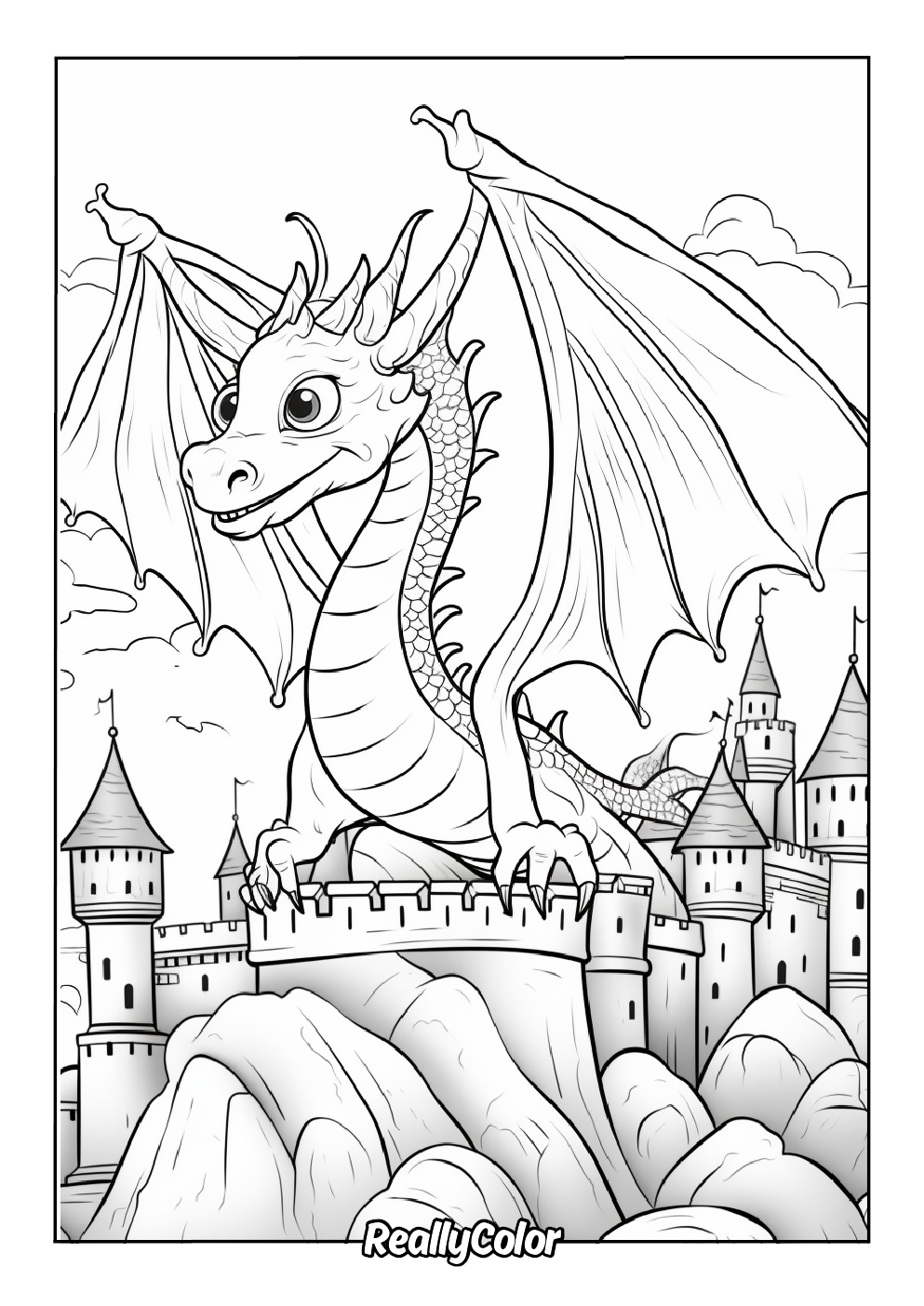Dragon coloring page printable