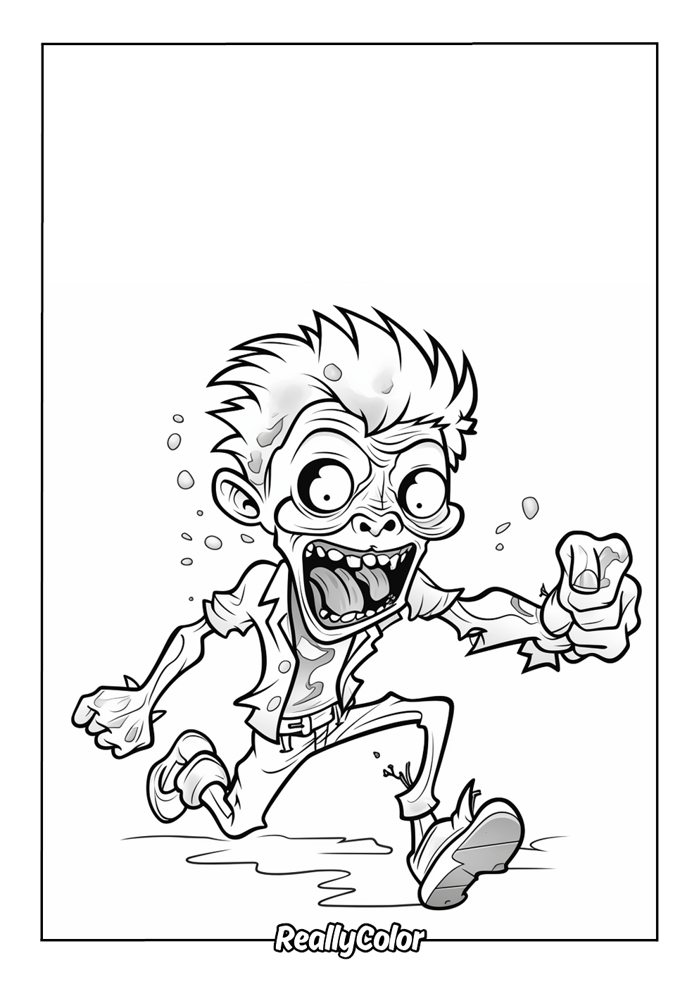 Easy zombie coloring page