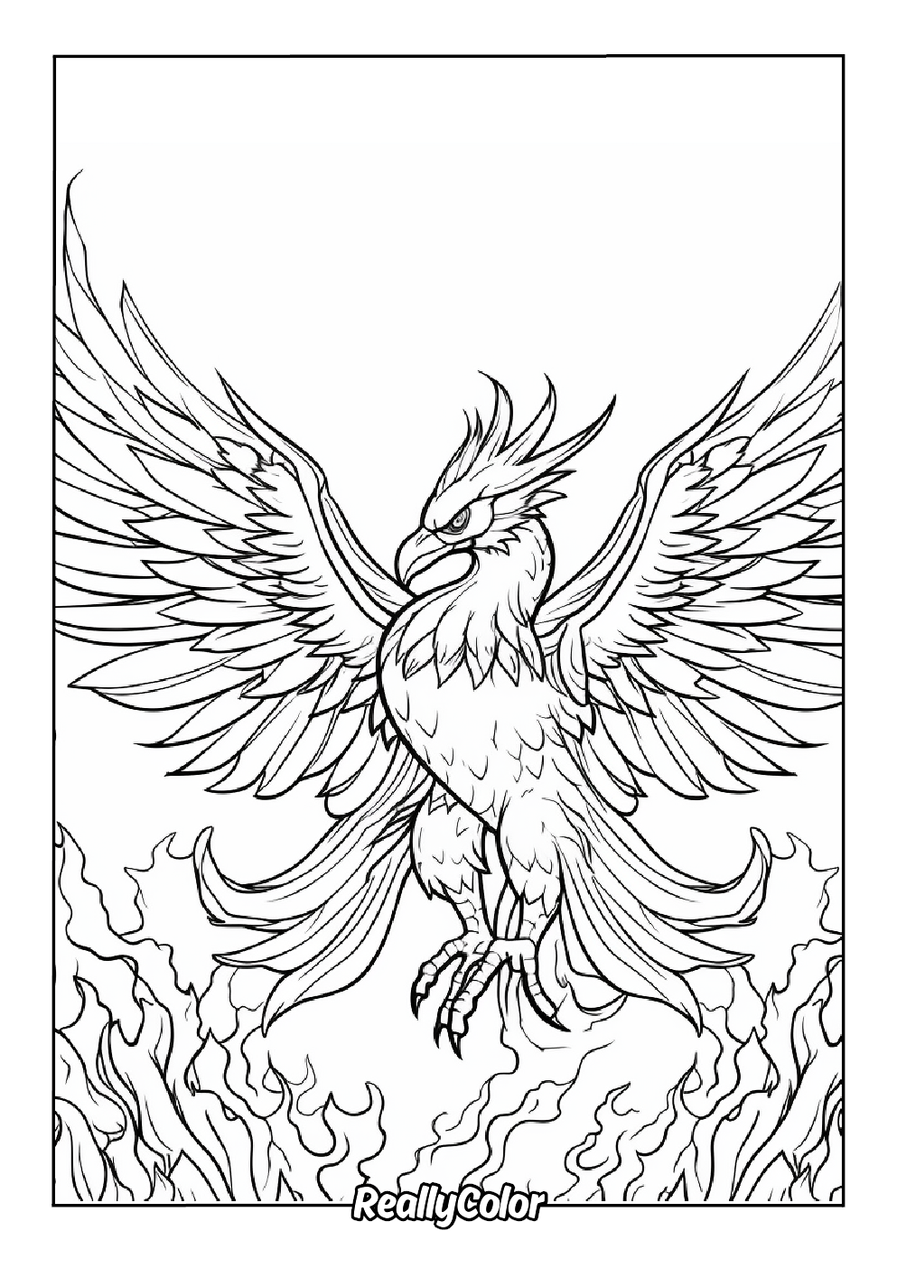 Free printable coloring page of the phoenix