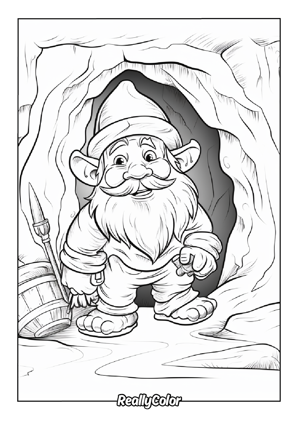Free printable gnome coloring page