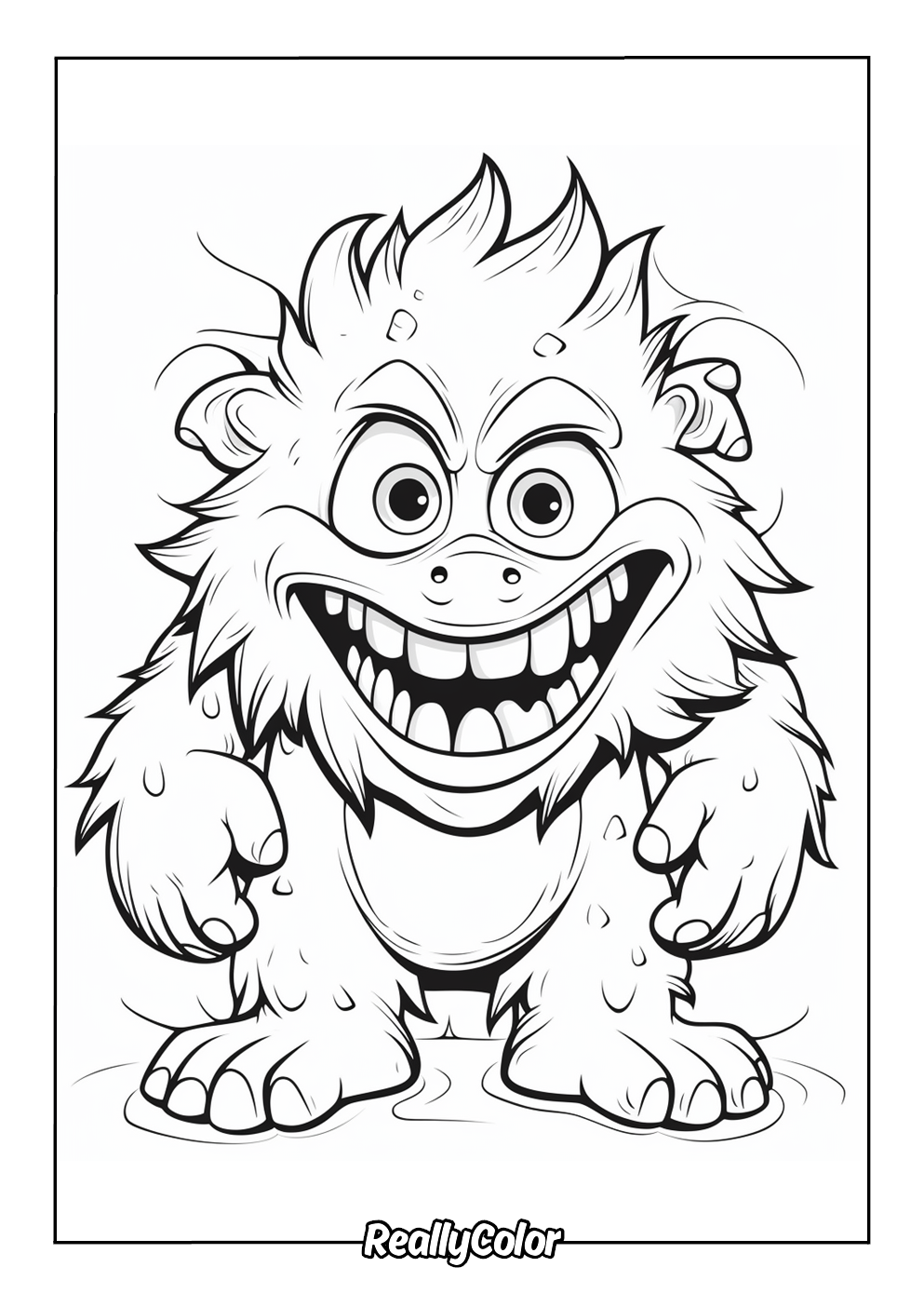 Free printable monster coloring page