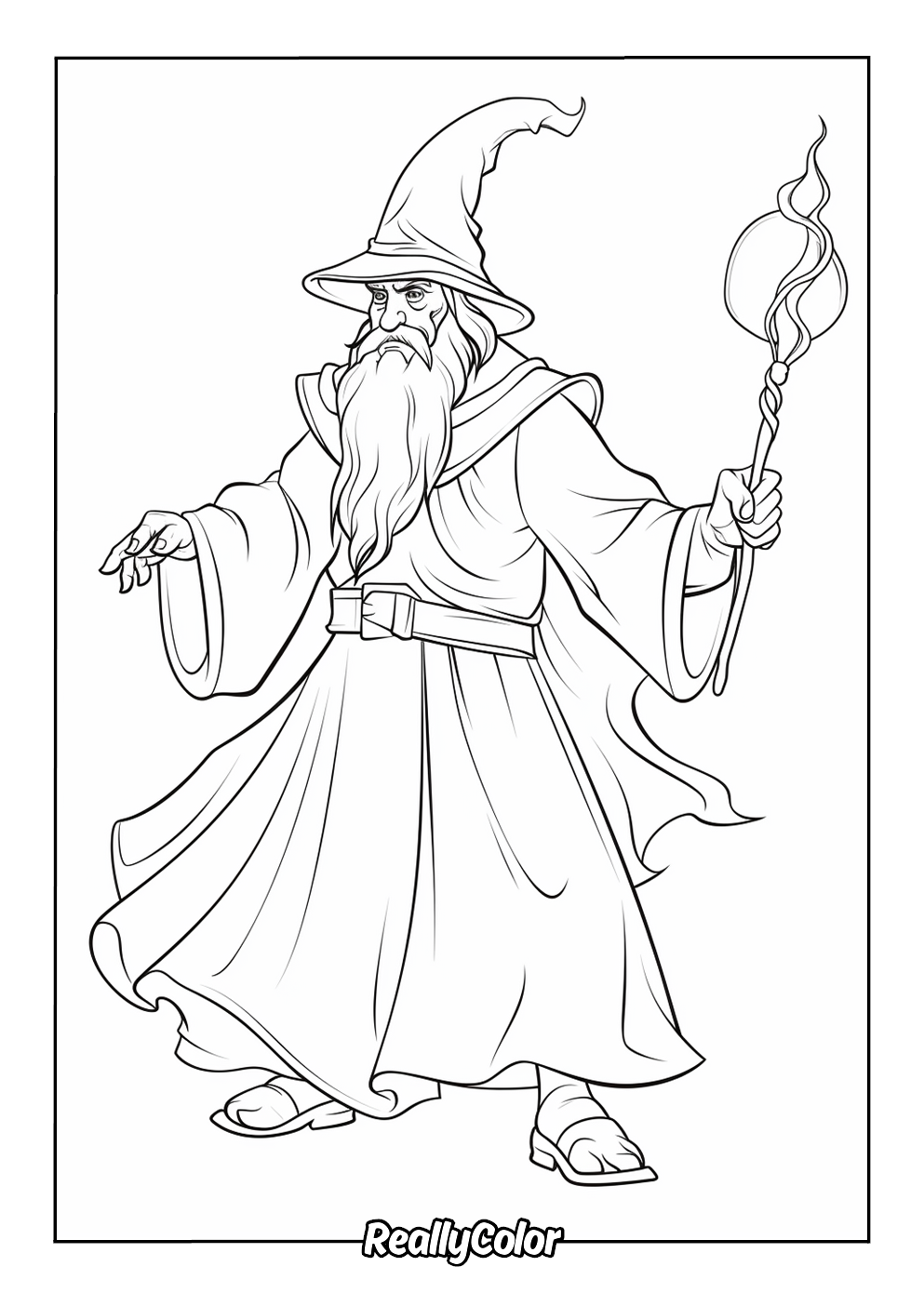 Free wizard coloring page