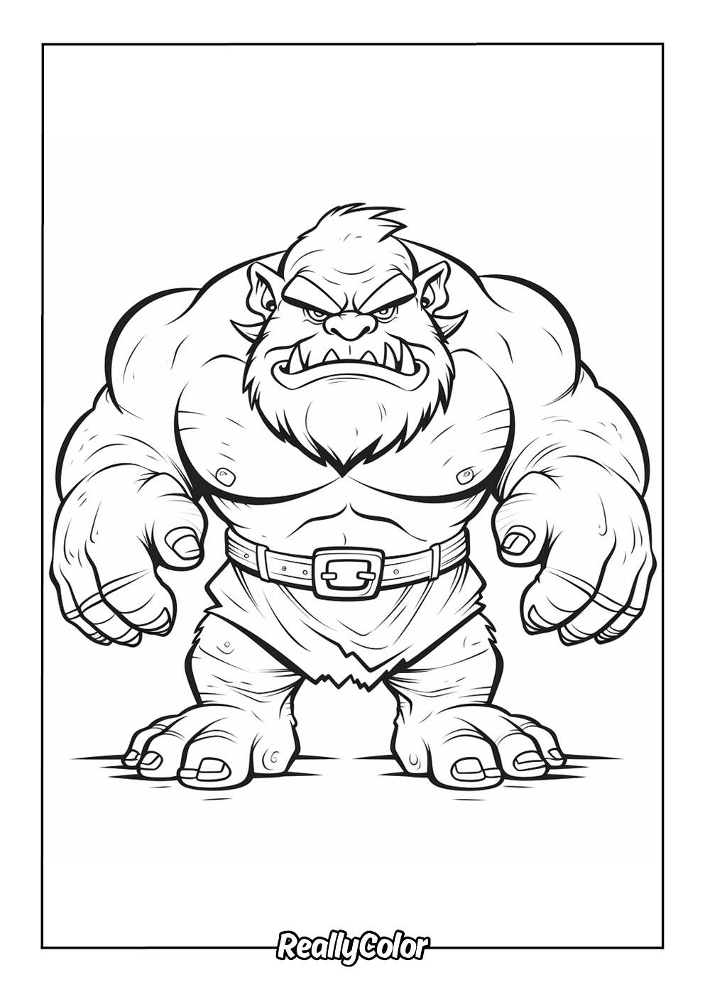Fun coloring page of a troll