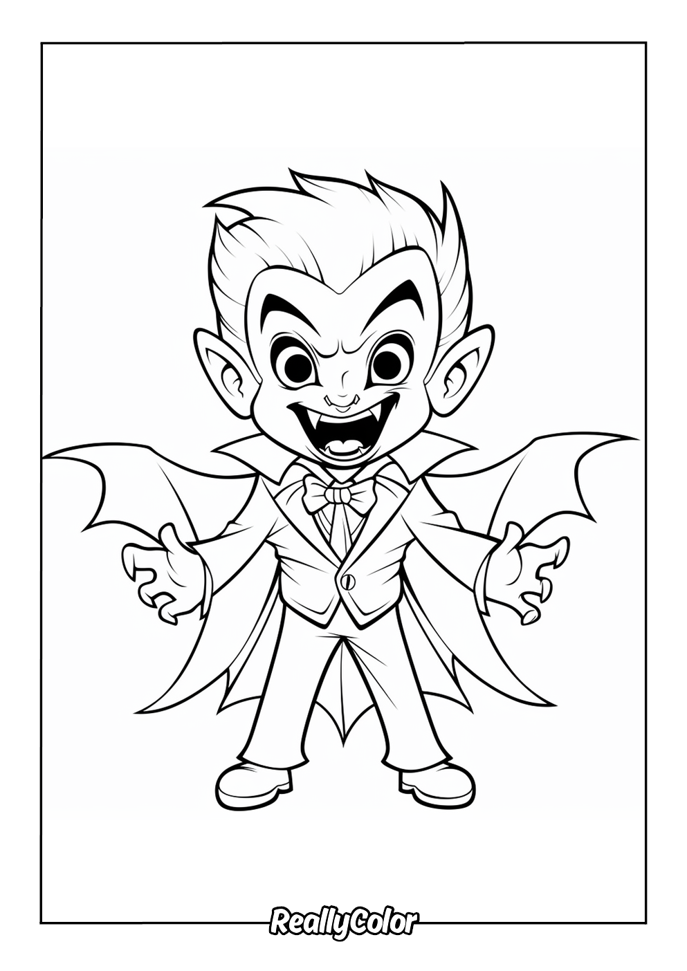 Halloween vampire coloring page