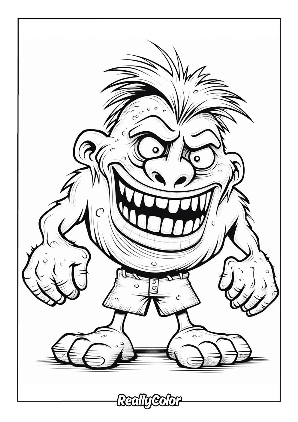 Printable coloring page of a monster