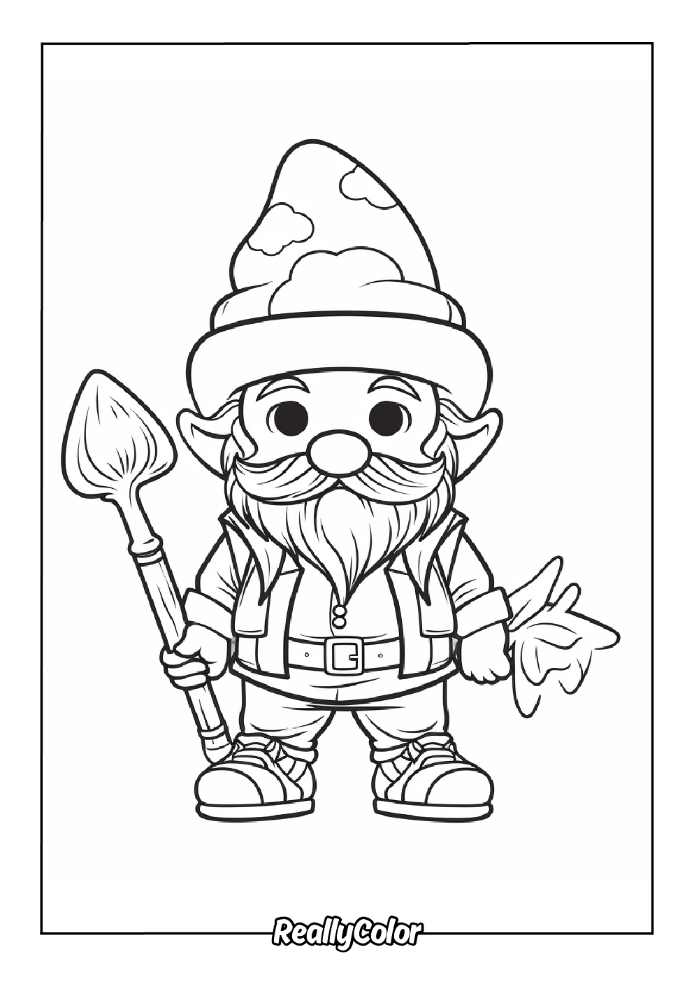 Simple coloring page of a gnome