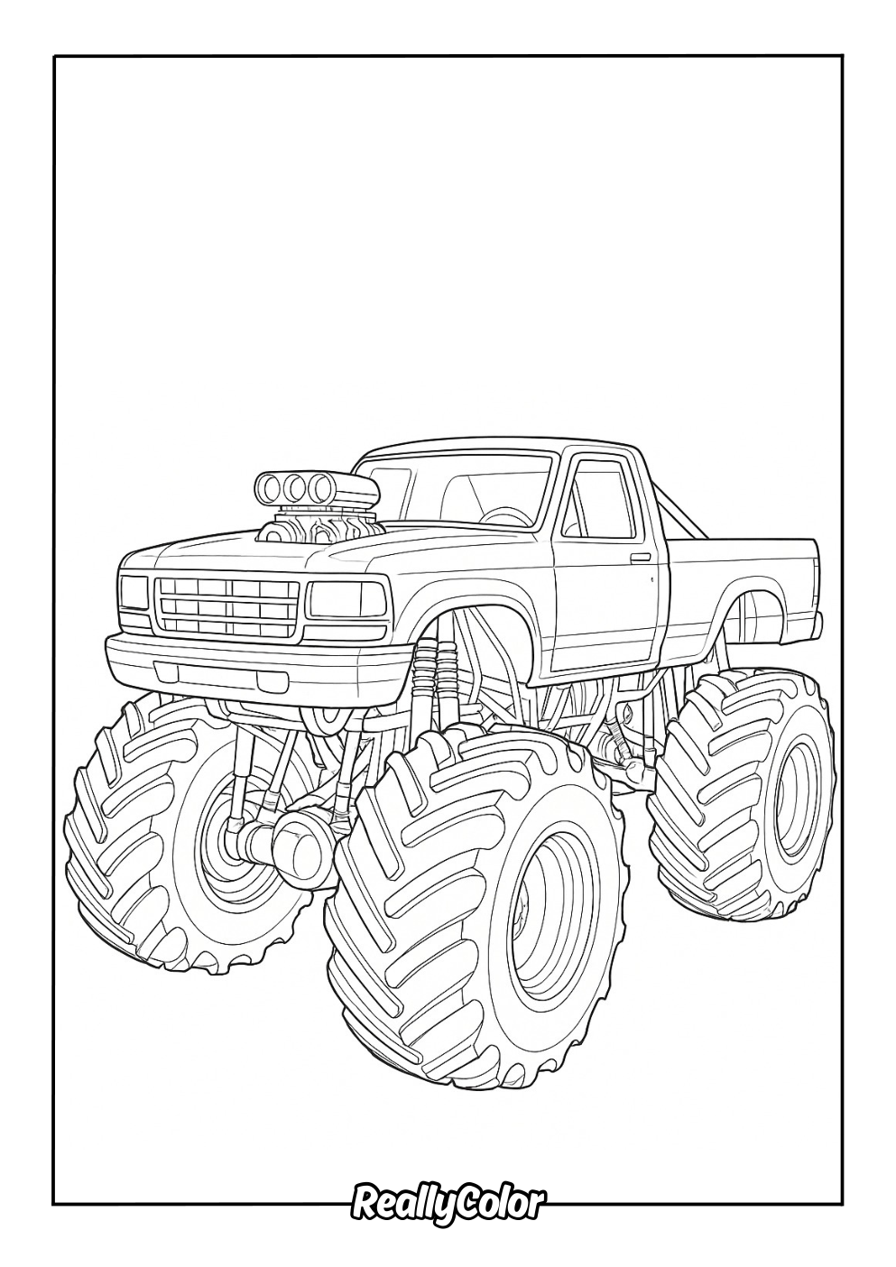 Big monster truck coloring page