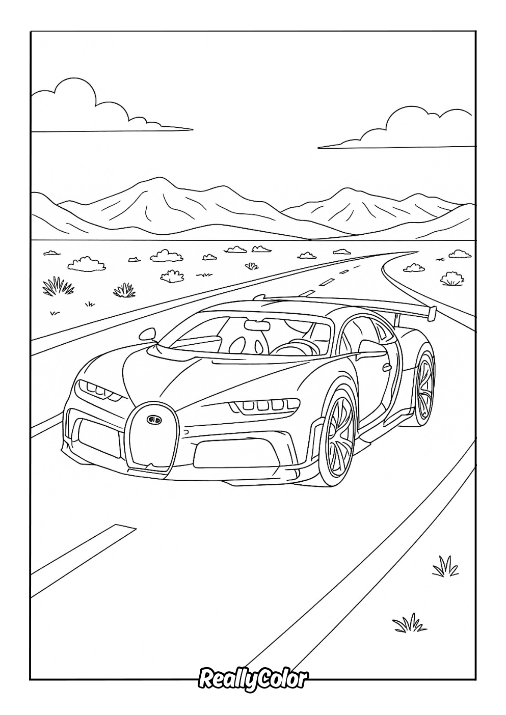 Bugatti Divo coloring page