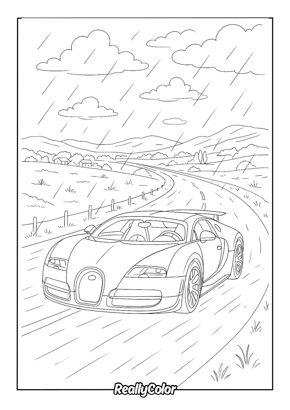 Bugatti Veyron coloring page