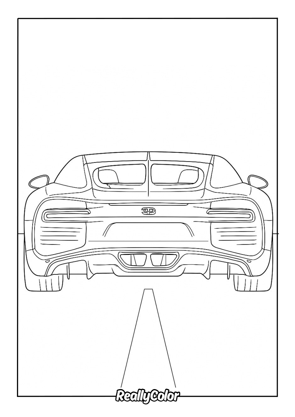 Bugatti back view coloring page