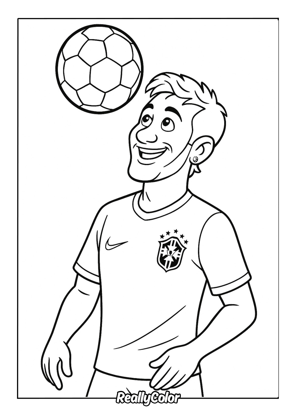 Cartoon Neymar coloring page