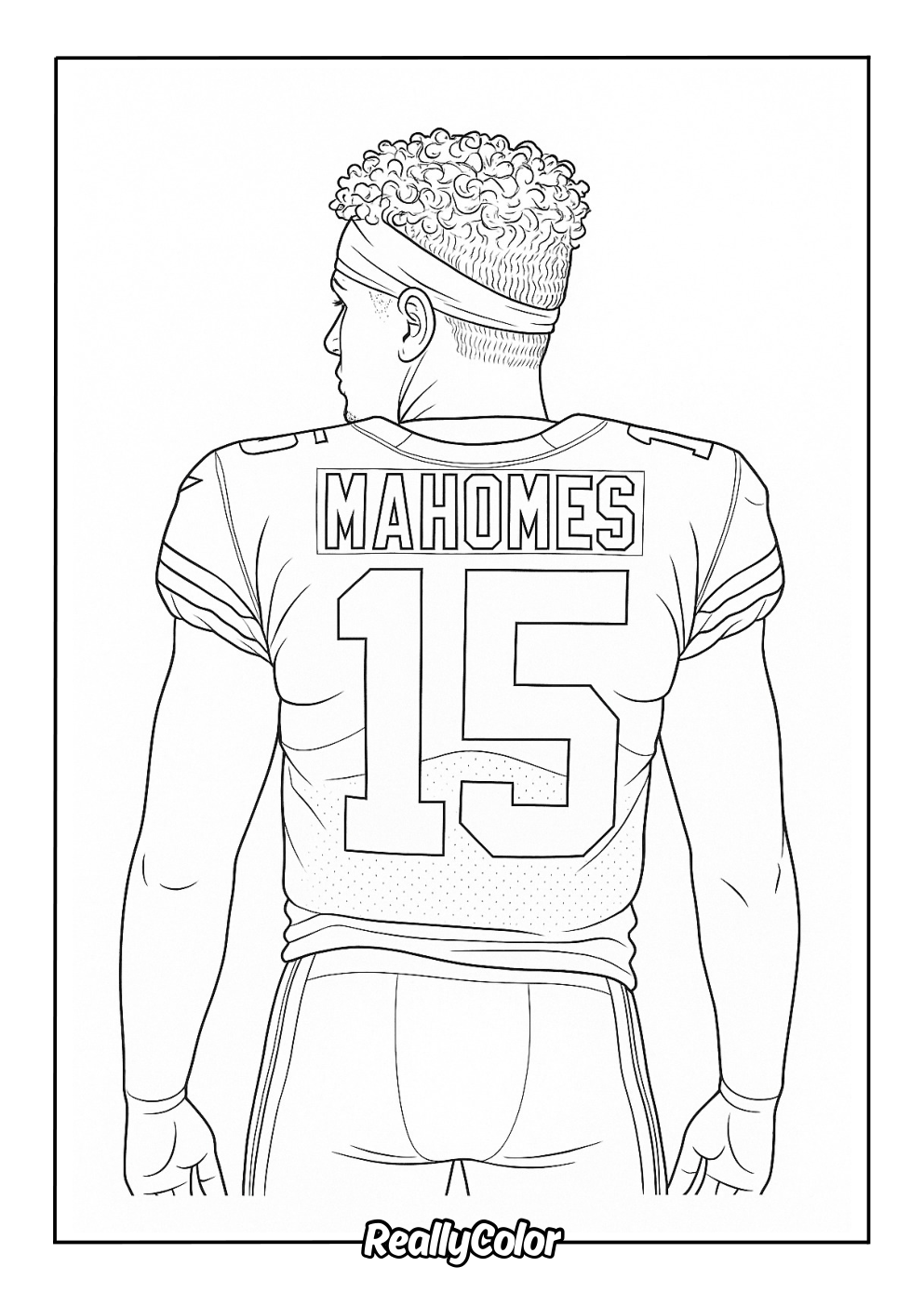Coloring page of Patrick Mahomes’ jersey