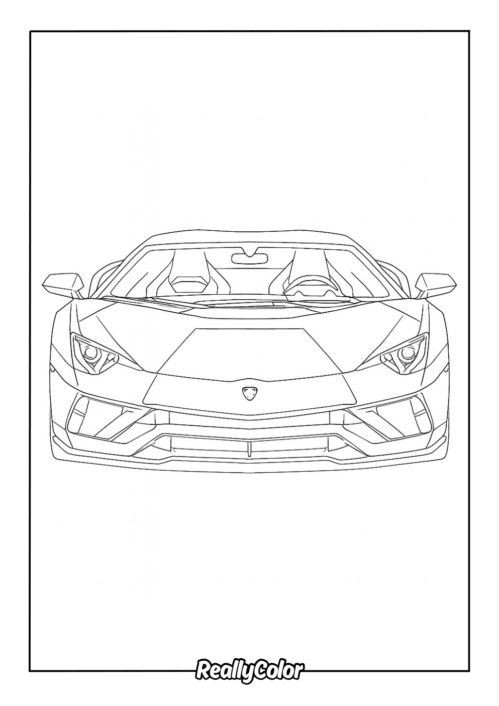 Coloring page of a Lamborghini Aventador