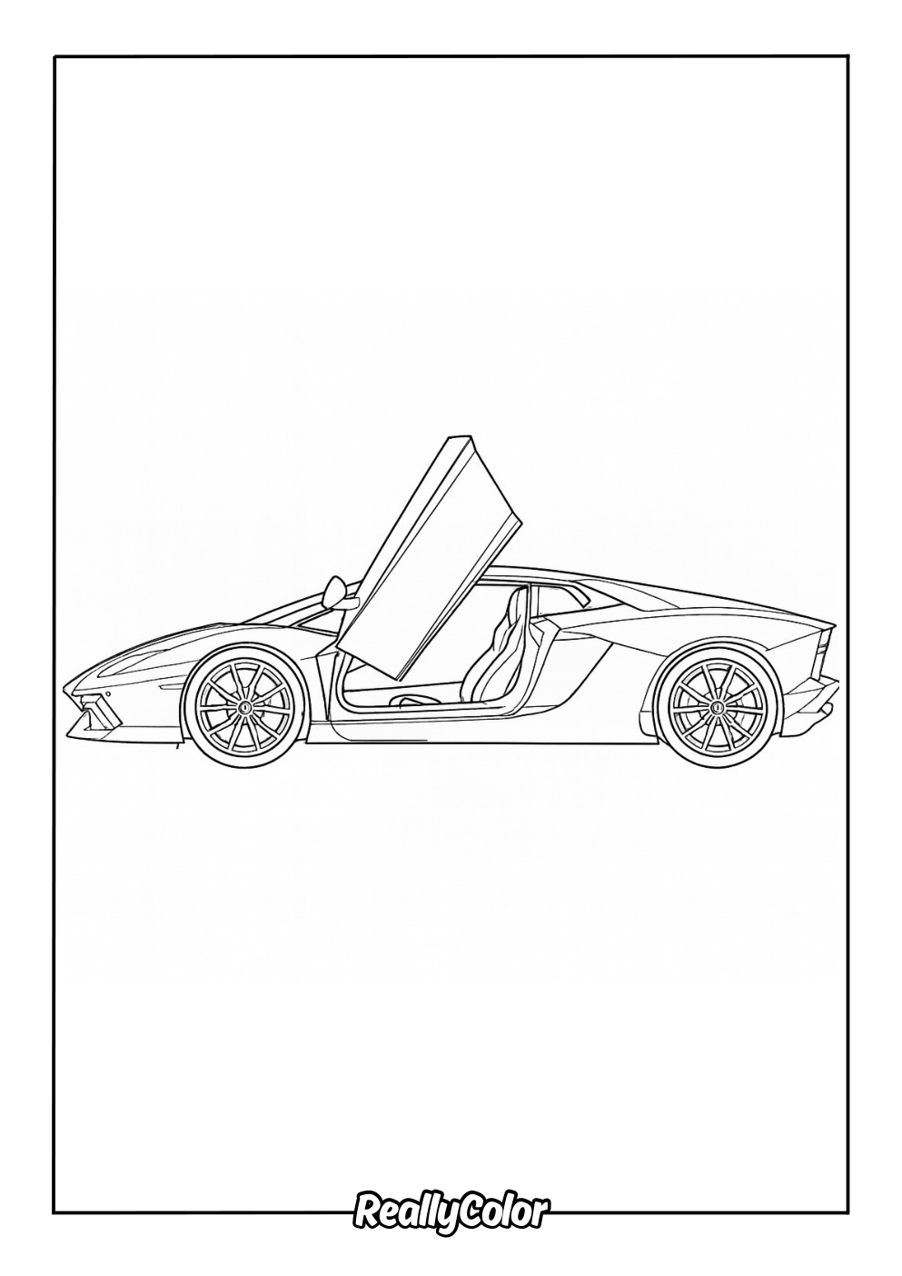 Easy Lamborghini Aventador color page