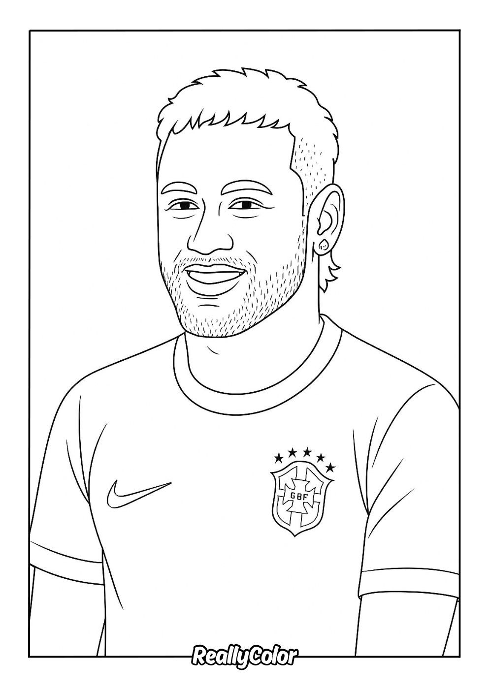 Easy Neymar Coloring page