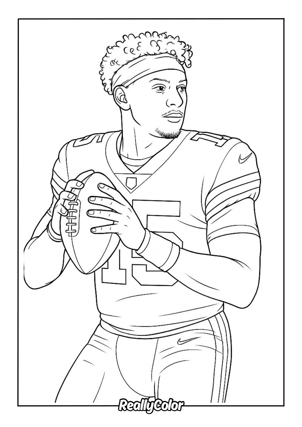 Easy Patrick Mahomes Coloring Page