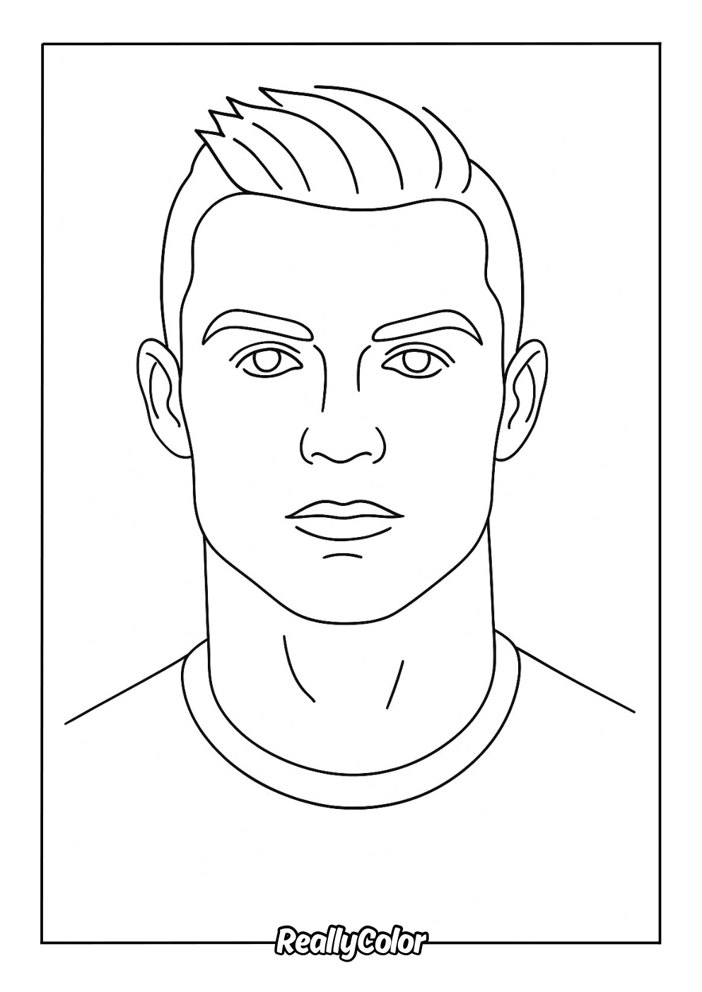 Easy Ronaldo coloring page for kids