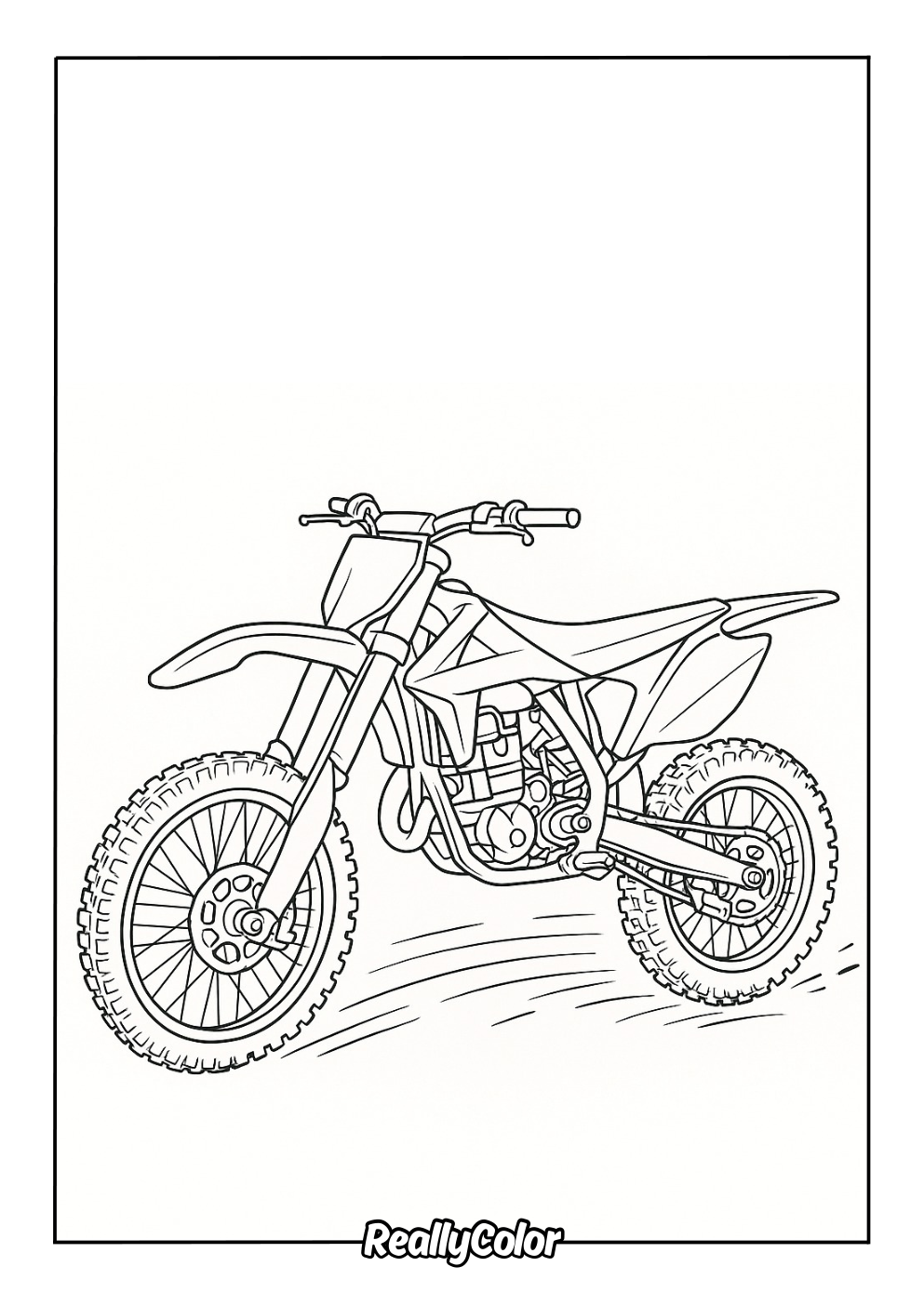 Easy dirt bike coloring page