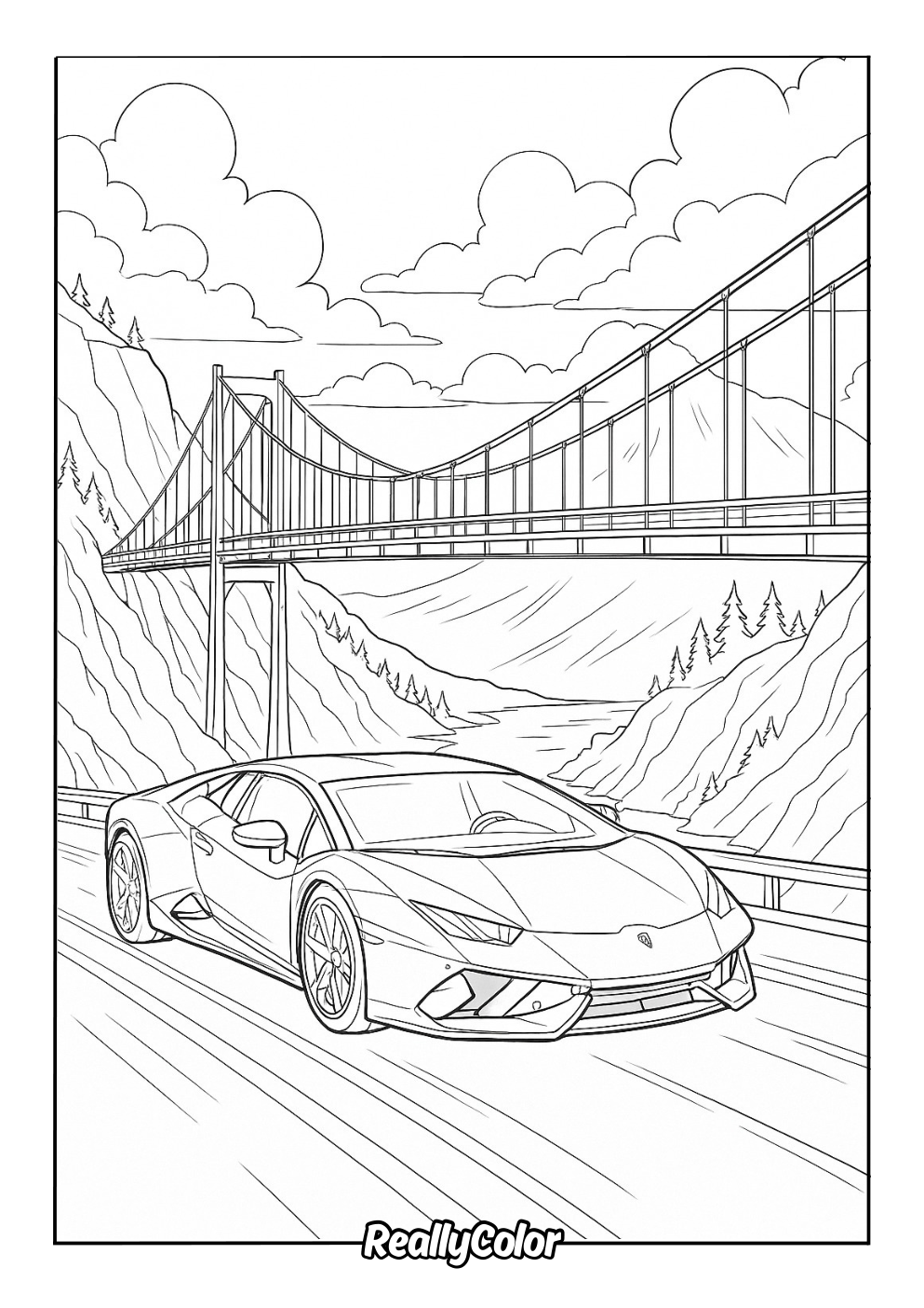 Free Lamborghini Huracan color page
