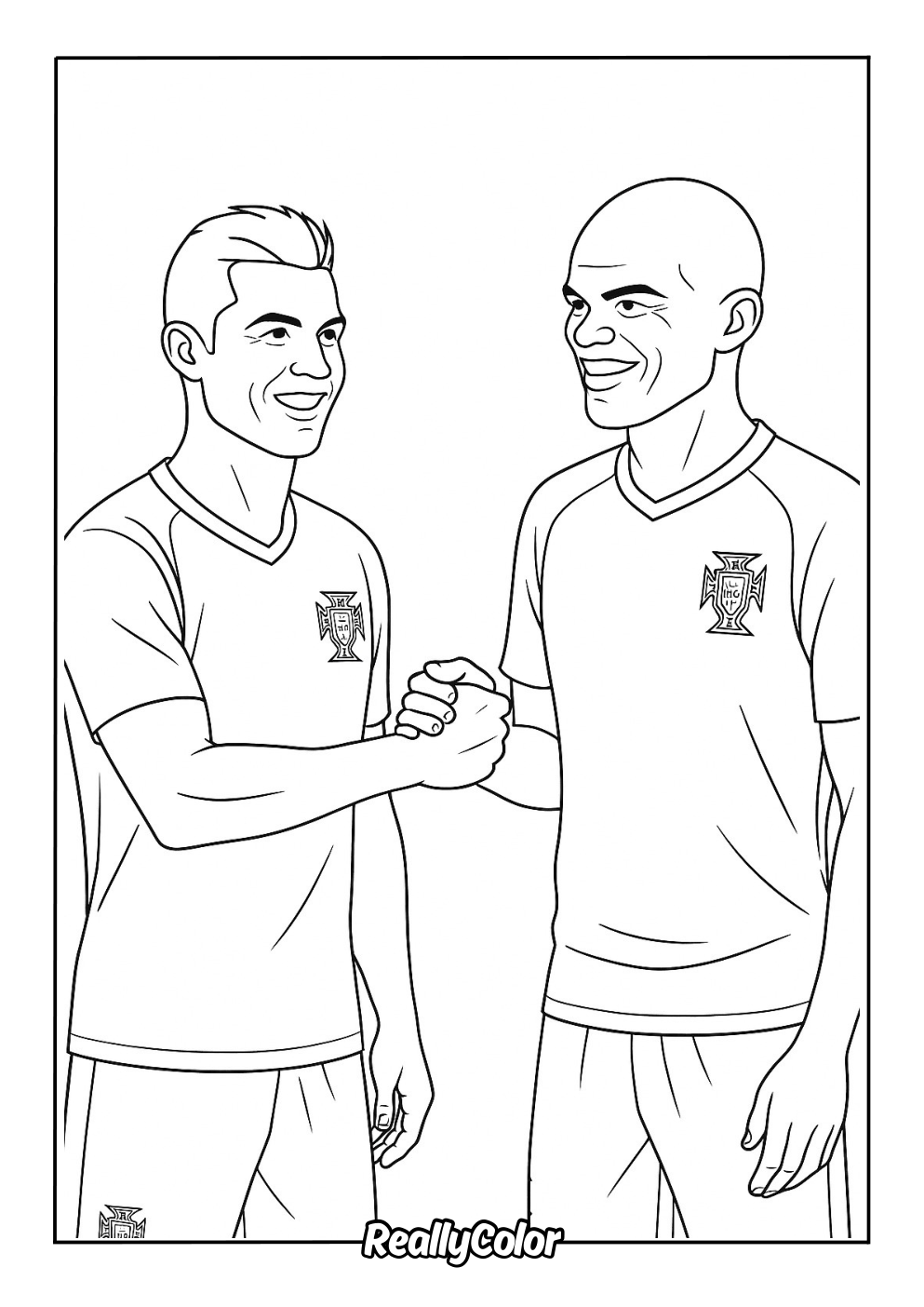 Free Ronaldo and Pepe coloring Page