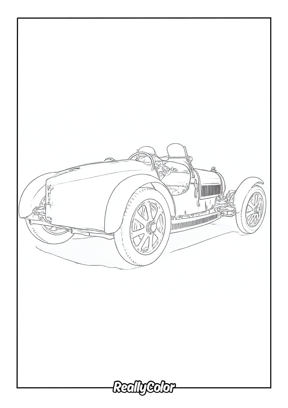 Free coloring page of Bugatti Type 35B
