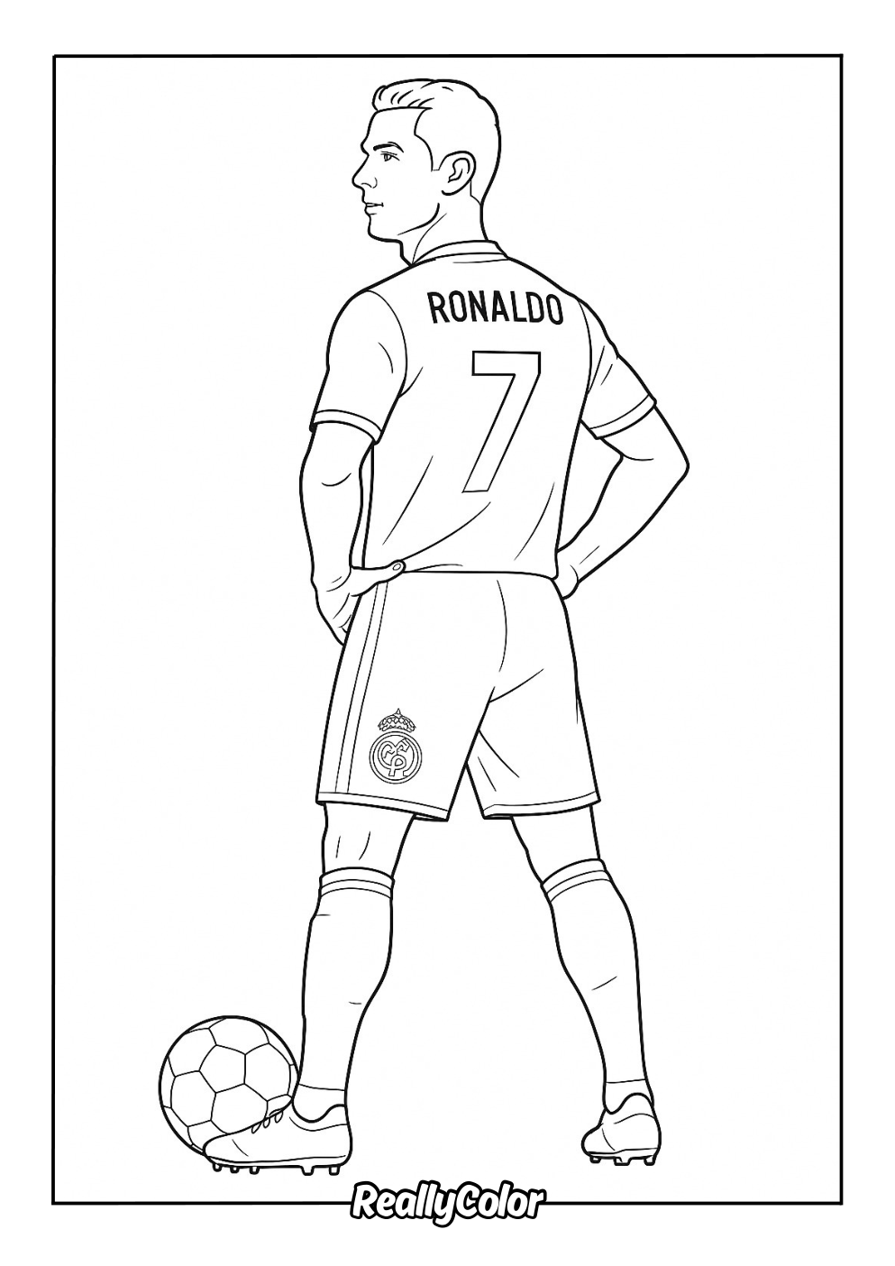 Free printable coloring page of Ronaldo