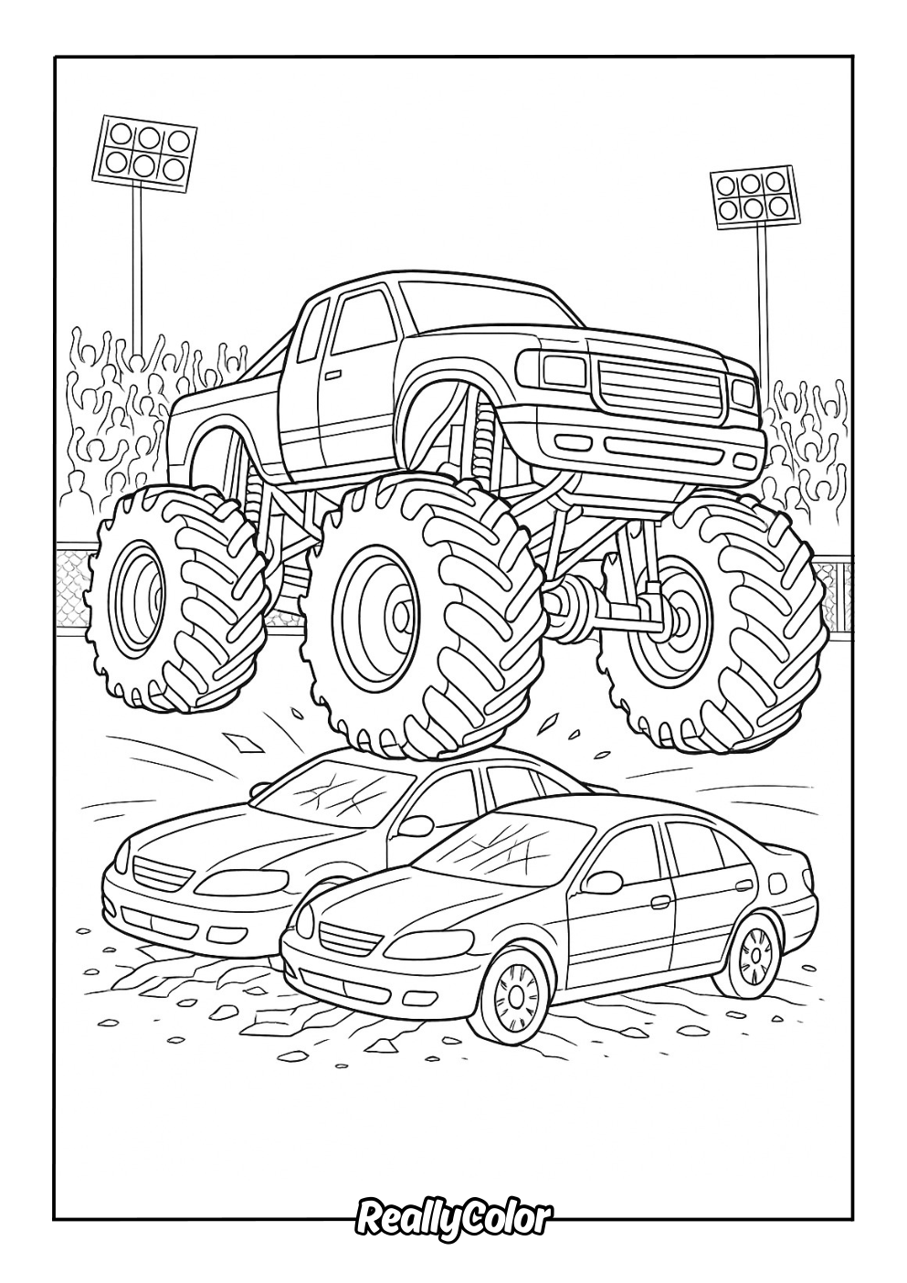 Free printable monster truck coloring page