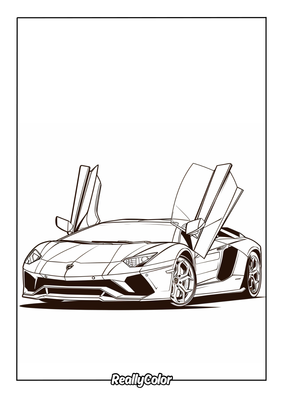 Lamborghini Aventador scissor doors coloring page