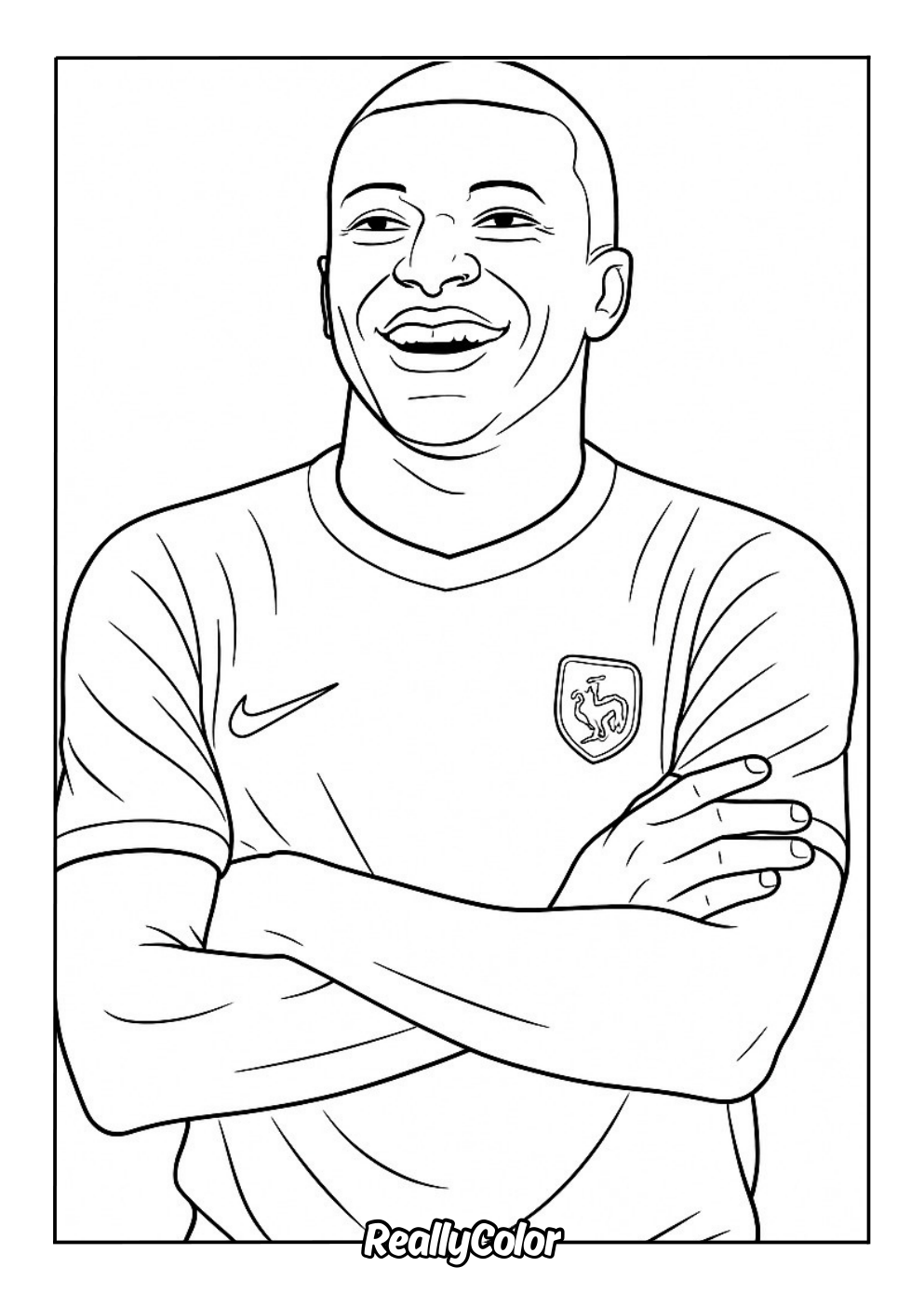 Mbappe goal celebration coloring page