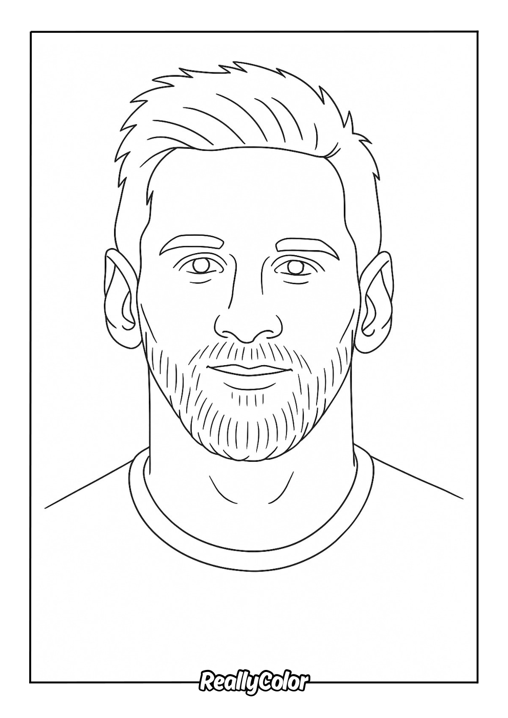 Messi face coloring page
