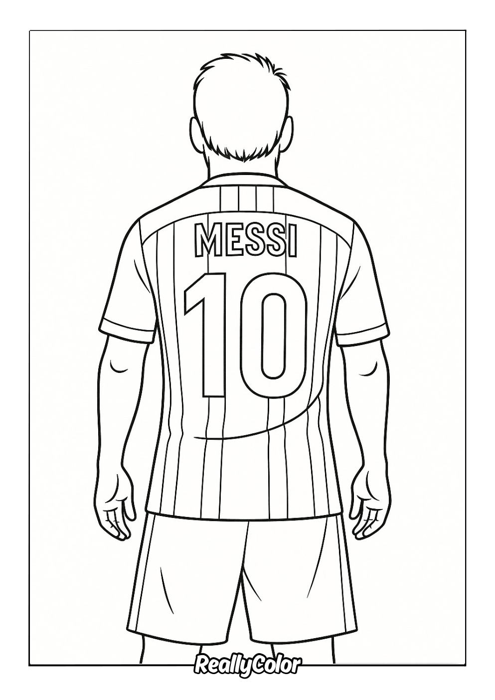 Messi jersey coloring page