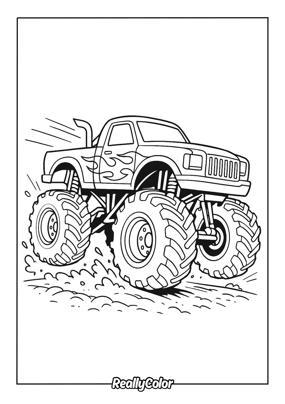 Monster truck coloring page for free